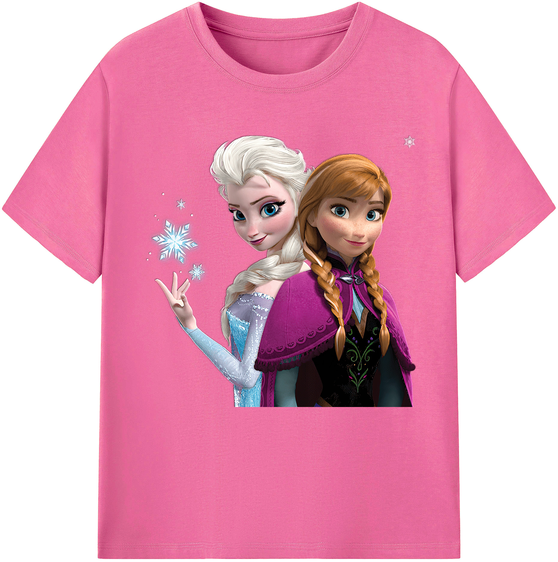 （画像用） アナと雪の女王 アンナ エルサ Frozen Anna Elsa レディースカジュアルプリントTシャツ（綿100％）